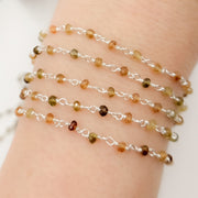 Petro Tourmaline Sterling Silver Wire Chain